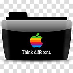 Colorflow   eb Apple, black folder with Apple logo icon transparent background PNG clipart