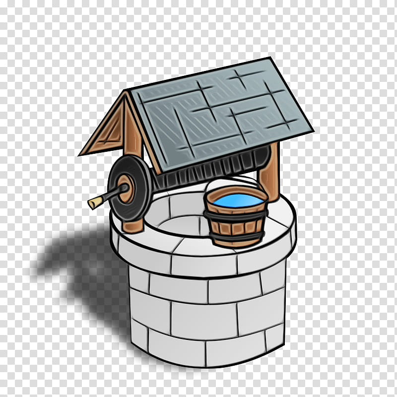 water well roof property shed, Watercolor, Paint, Wet Ink, Cartoon, Chimney, House, Real Estate transparent background PNG clipart