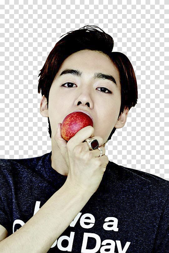 Winner CQ Korea , man eating apple transparent background PNG clipart