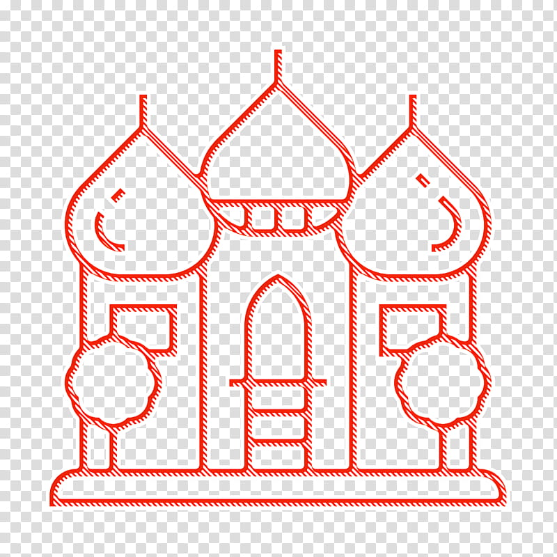 Cultures icon Architecture icon Mosque icon, White, Red, Text, Line, Line Art transparent background PNG clipart