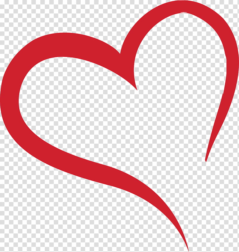 Unclosed hand drawing red heart, Line, Love transparent background PNG clipart