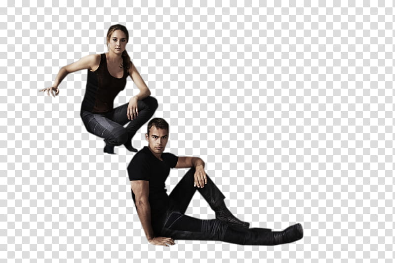 Divergente, two woman and man sitting transparent background PNG clipart