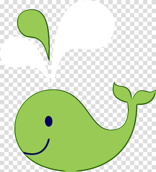 green leaf plant marine mammal, Watercolor, Paint, Wet Ink, Slug, Whale transparent background PNG clipart