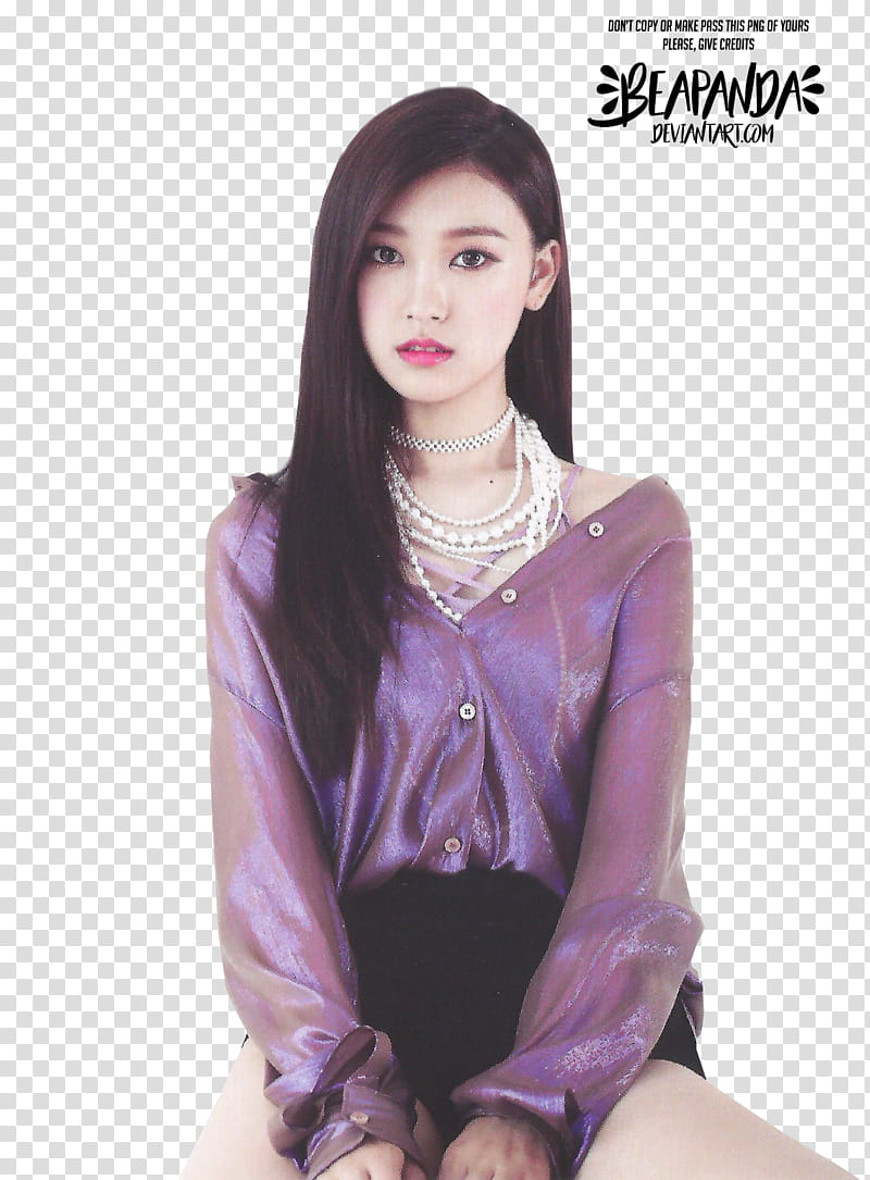 Choerry LOONA, woman wearing purple long-sleeved top transparent background PNG clipart