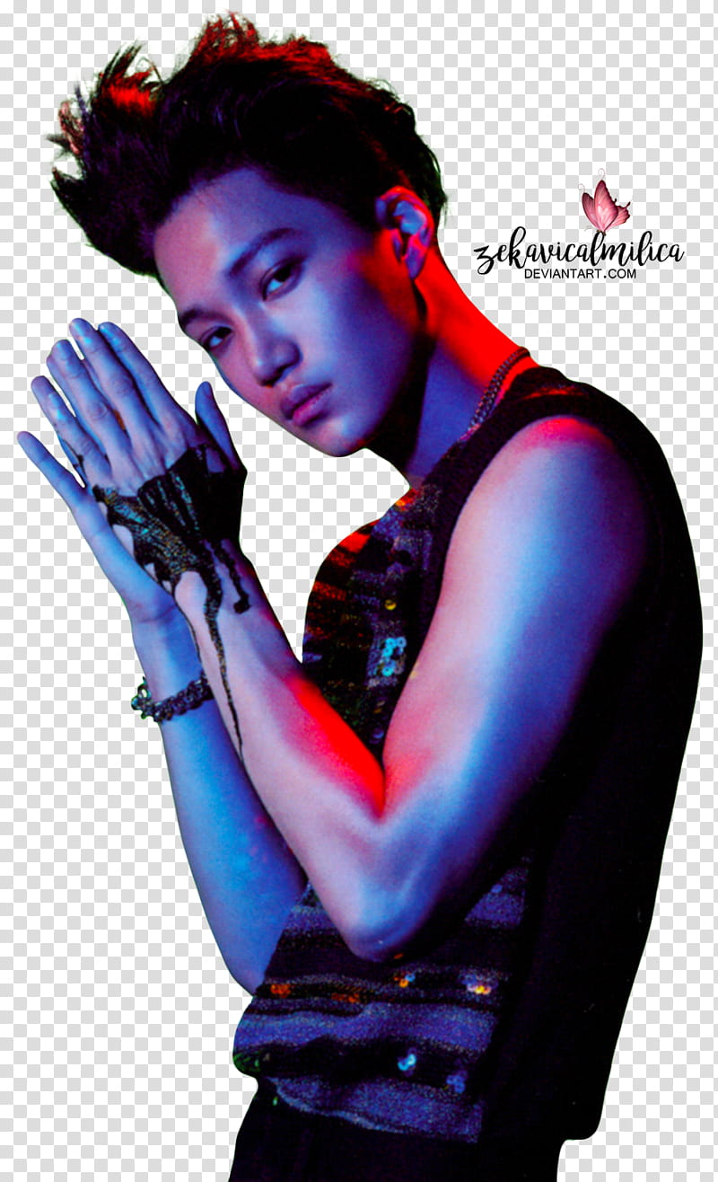 EXO Kai The Power Of Music, EXO Kai wearing black sleeveless top transparent background PNG clipart