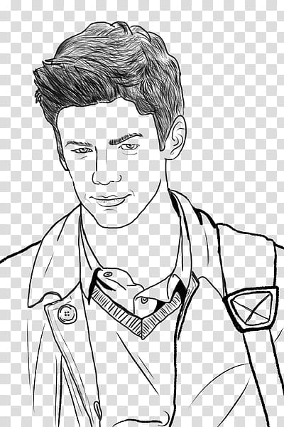 Barry Allen Lineart (Rasterized Coloring Page) transparent background PNG clipart