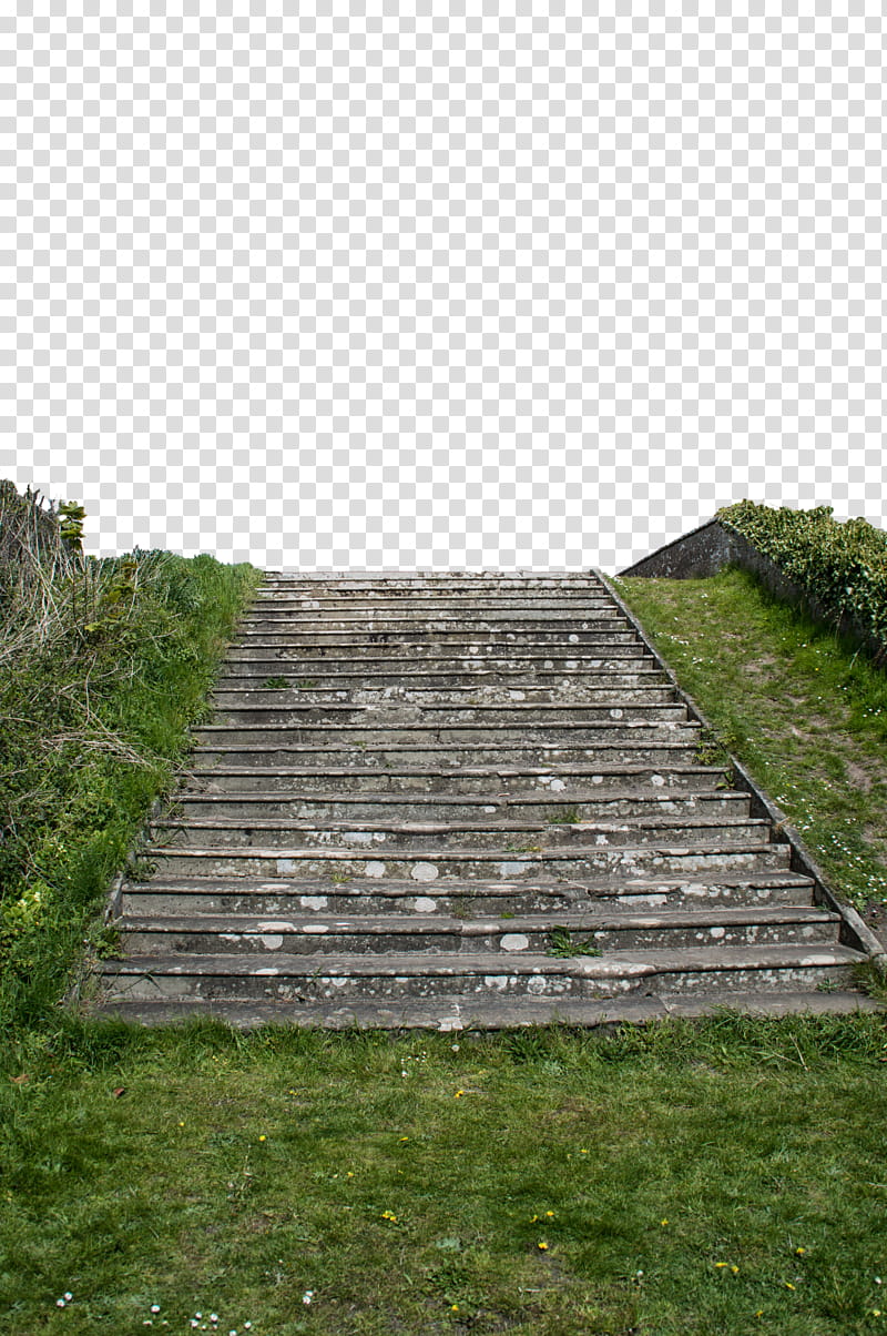 Steps, gray stairs under white sky transparent background PNG clipart