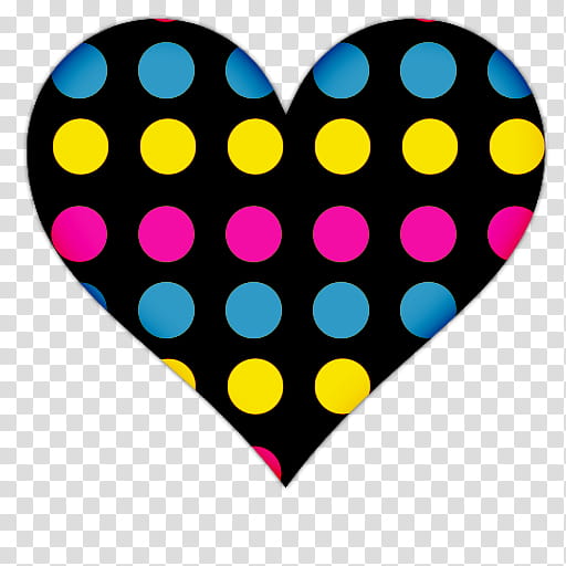 Heart Icons, black, yellow, and pink polka-dot heart illustration transparent background PNG clipart