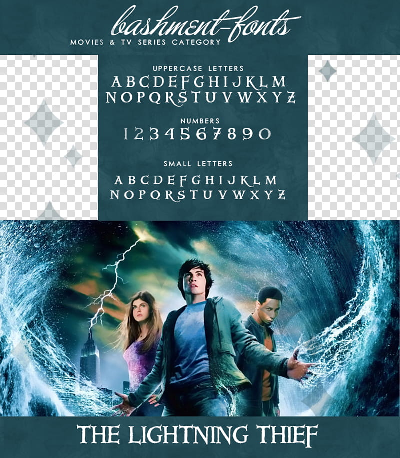 FONT , THE LIGHTNING THIEF, Percy Jackson transparent background PNG clipart