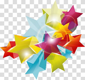 LIGHT, assorted-color star decors transparent background PNG clipart thumbnail