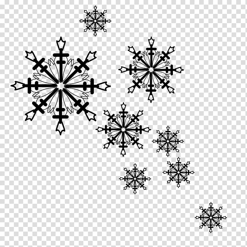 Christmas brushes , black snowflakes illustration transparent background PNG clipart