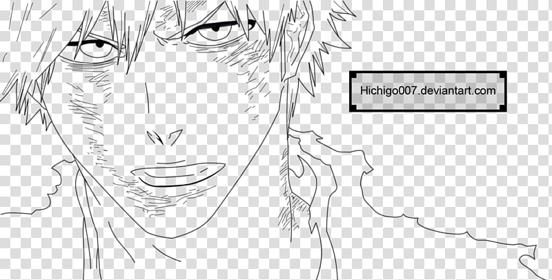 Ichigo, Zero Hesitation | Bleach  | Lineart transparent background PNG clipart