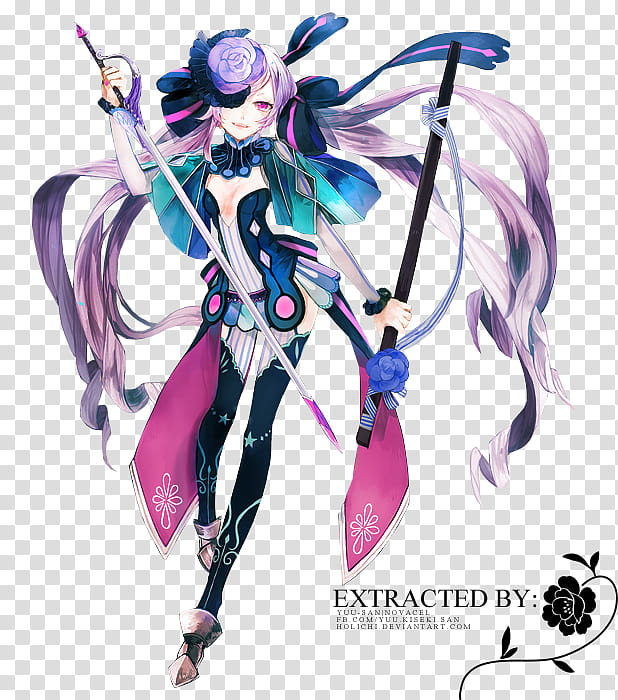 Pixiv Fantasia Wizard and Knight ft Lilian, female anime character holding black handled sword transparent background PNG clipart