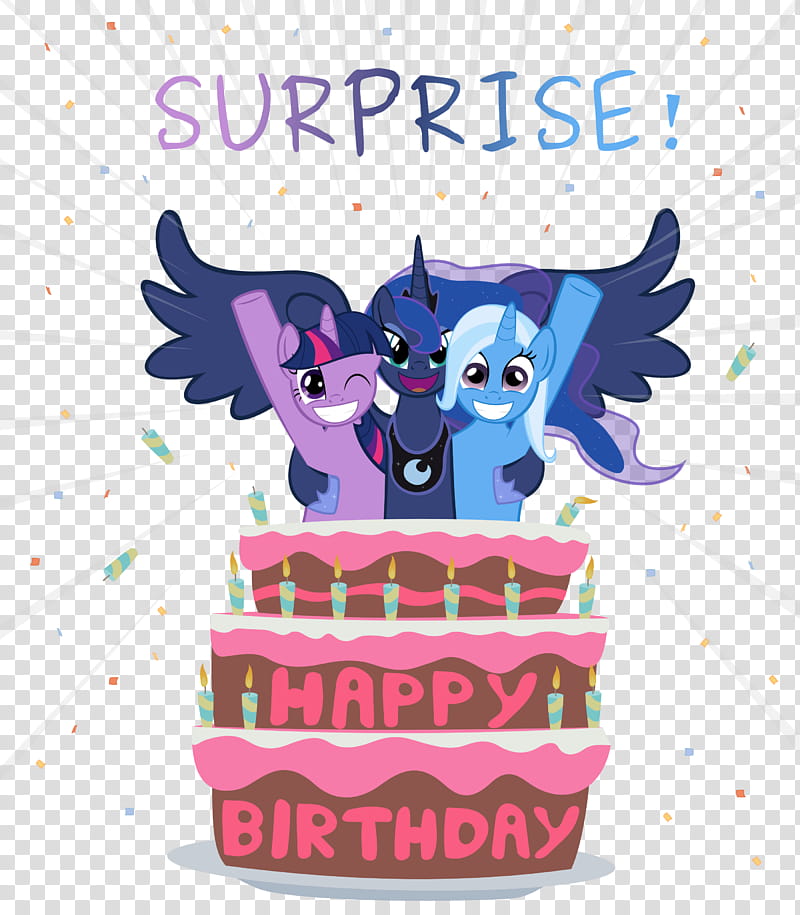 Happy Birthday, My Little Pony Surprise! happy birthday chat sticker transparent background PNG clipart