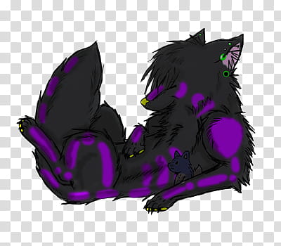 wolfhome pose c:, illustration of black and purple fox transparent background PNG clipart