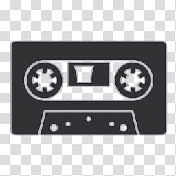 Flat Gray Icons, cassette, black cassette tape transparent background PNG clipart
