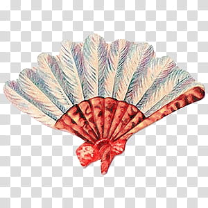 , red and white handfan illustration transparent background PNG clipart