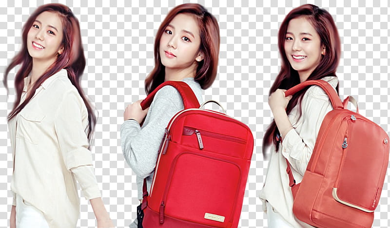 BLACKPINK PRE DEBUT, woman carrying red back collage transparent background PNG clipart