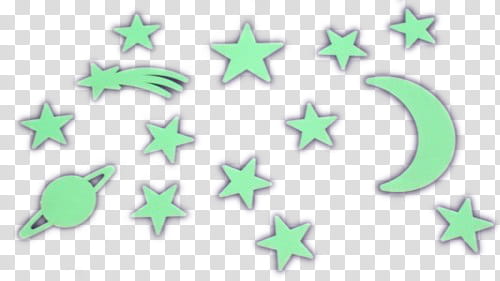 stars and moon glow-in-the-dark stickers transparent background PNG clipart