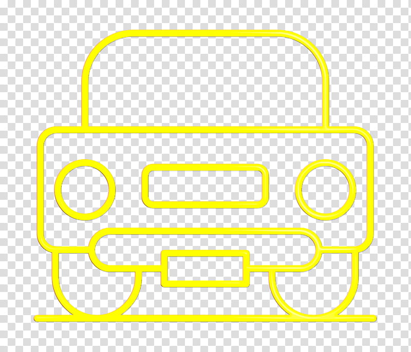 Cafe Icon Car Icon Park Icon Yellow Text Green Line Logo