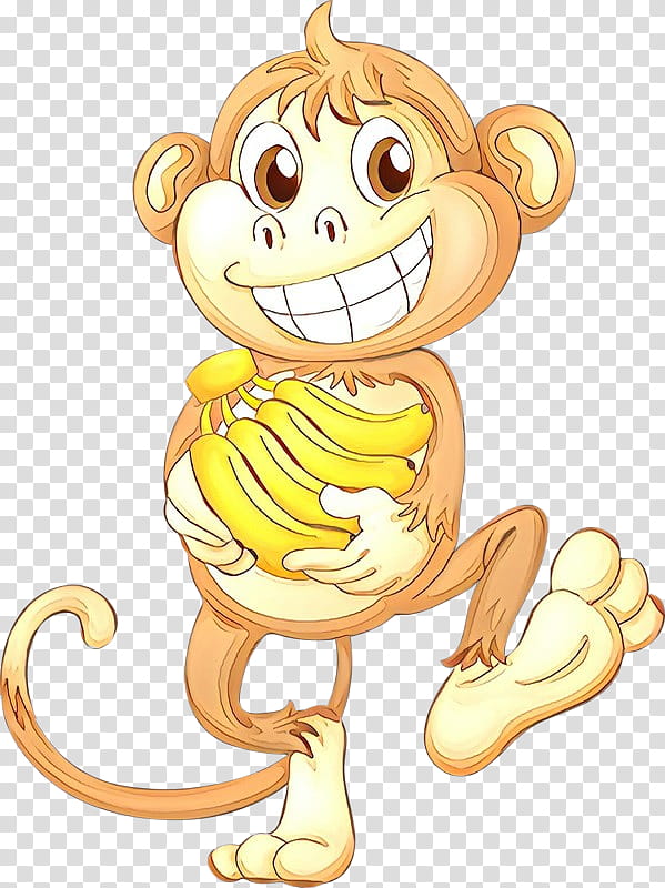Banana Drawing, Monkey, Cuteness, Cartoon, Smile transparent background PNG clipart