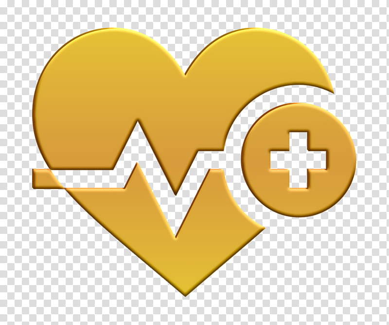 Heartbeat icon Blood Donation icon, Yellow, Logo, Line, Symbol, Love, Smile transparent background PNG clipart