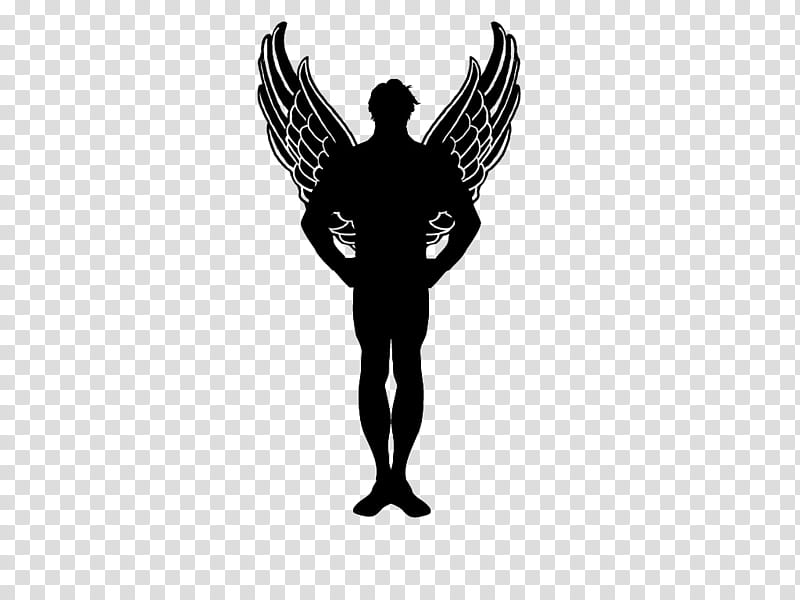 Male Angel Fairy Silhouette , angel illustration transparent background PNG clipart