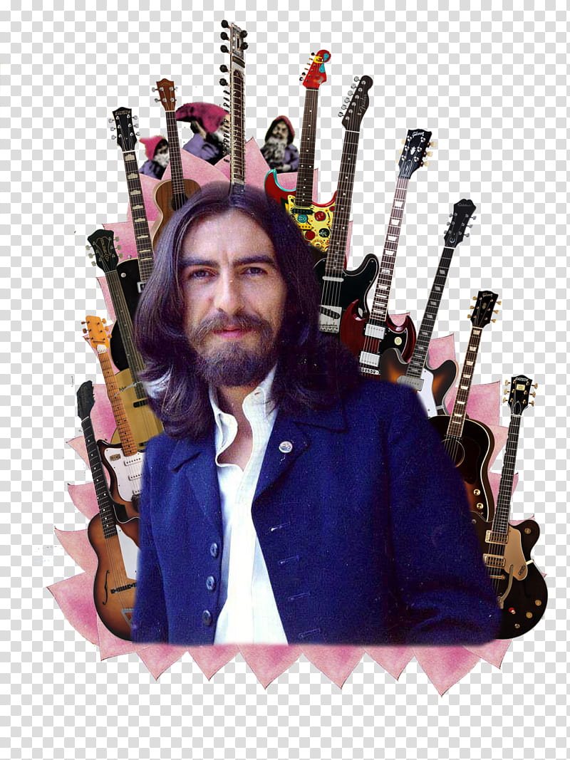 Cartoon Cloud, George Harrison, Guitar, Beatles, Abbey Road, Cloud Nine, Magical Mystery Tour, Silhouette transparent background PNG clipart