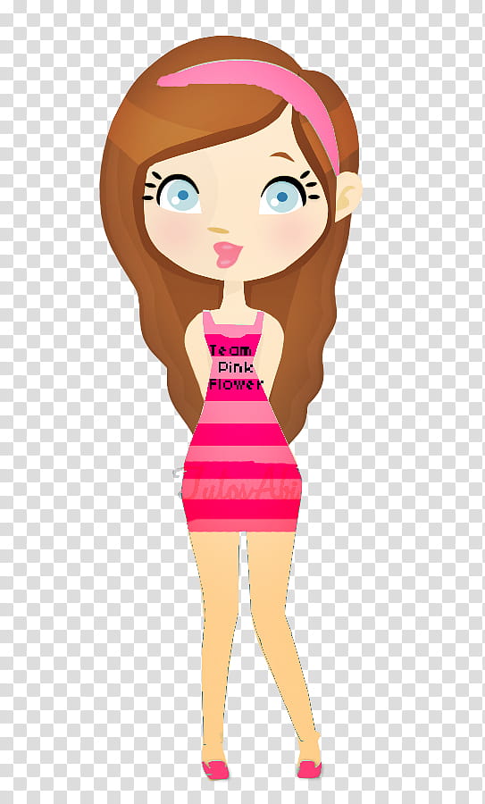 Recursos para un video tutorial, girl in pink dress cartoon transparent background PNG clipart