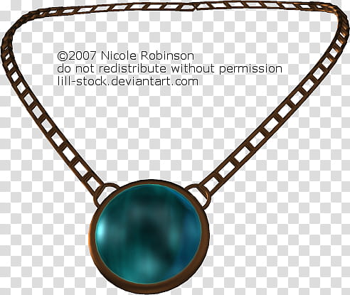 brown link necklace with round blue gemstone pendant transparent background PNG clipart