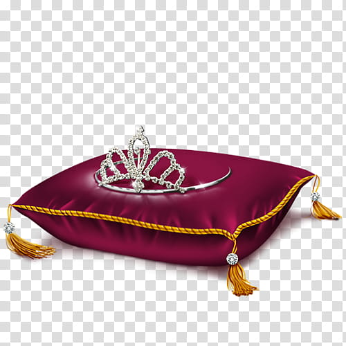 Material , silver-colored tiara on red pillow illustration transparent background PNG clipart