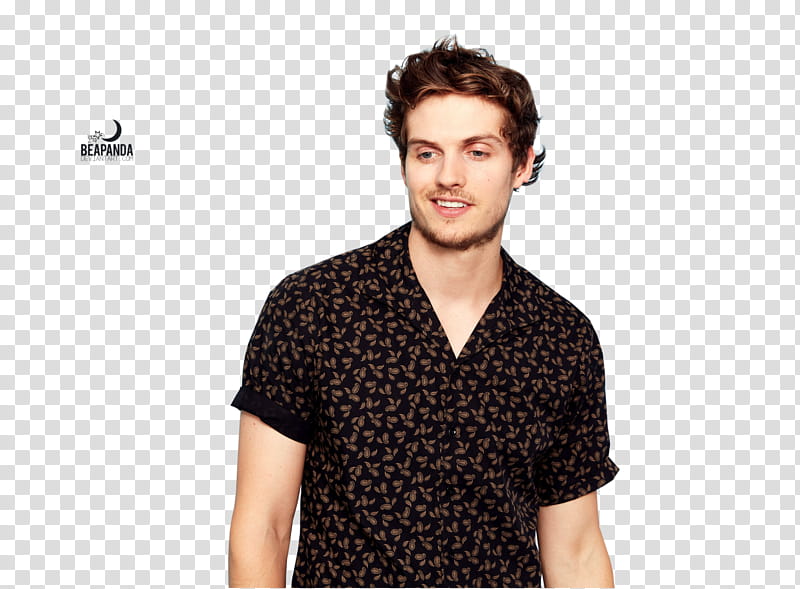 Daniel Sharman, smiling man in black and brown shirt transparent background PNG clipart