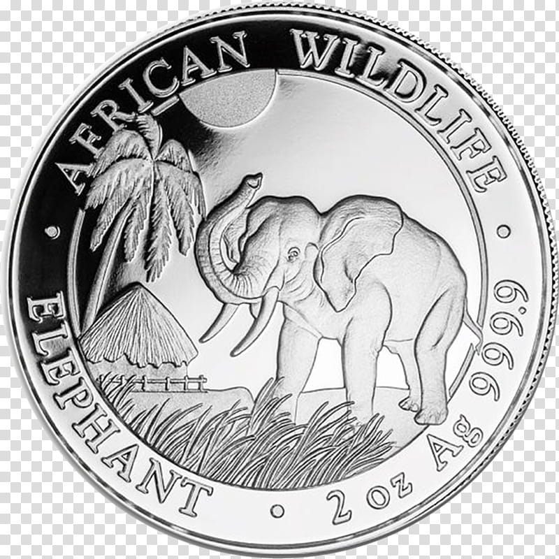 Elephant, Somalia, Coin, Silver, Silver Coin, Gold, Jm Bullion, Mint transparent background PNG clipart