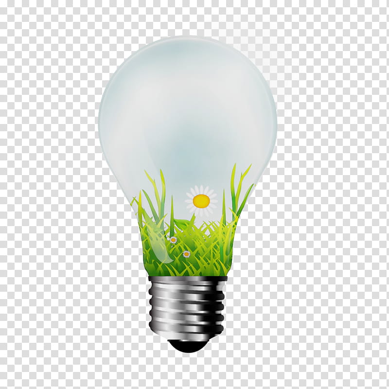 Light Bulb, Watercolor, Paint, Wet Ink, Lighting, Incandescent Light Bulb, White, Green transparent background PNG clipart