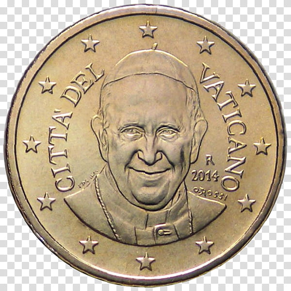 Cartoon Gold Medal, Pope Francis, Vatican City, Vatican Euro Coins, 50 Cent Euro Coin, 1 Cent Euro Coin, Eurozone, 50 Euro Note transparent background PNG clipart