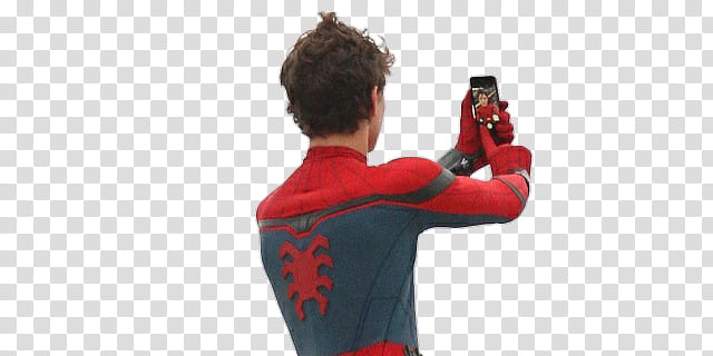 Spider Man taking a selfie Render transparent background PNG clipart