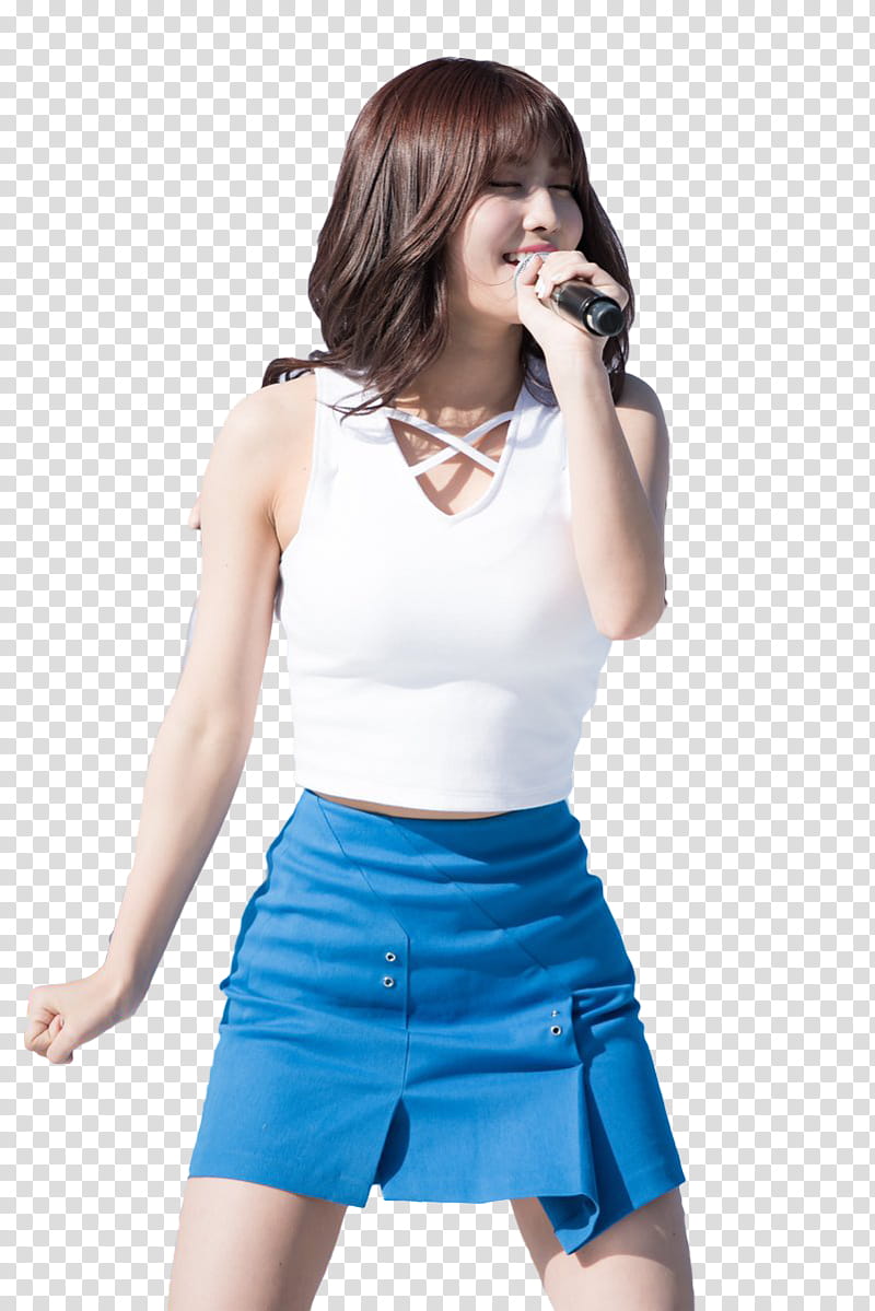 RENDER TWICE MOMO  S, woman wearing white tank dress holding microphone transparent background PNG clipart