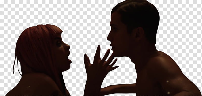 Melanie Martinez, man and woman facing to each other transparent background PNG clipart