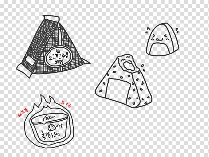 Black Triangle, Gimbap, Andong Jjimdak, Food, Headgear, Convenience Shop, Line Art, Clothing transparent background PNG clipart