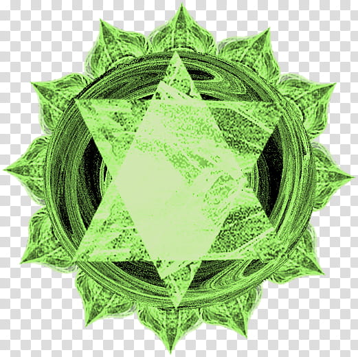 Fractal Chakra Symbols, green star and flower transparent background PNG clipart