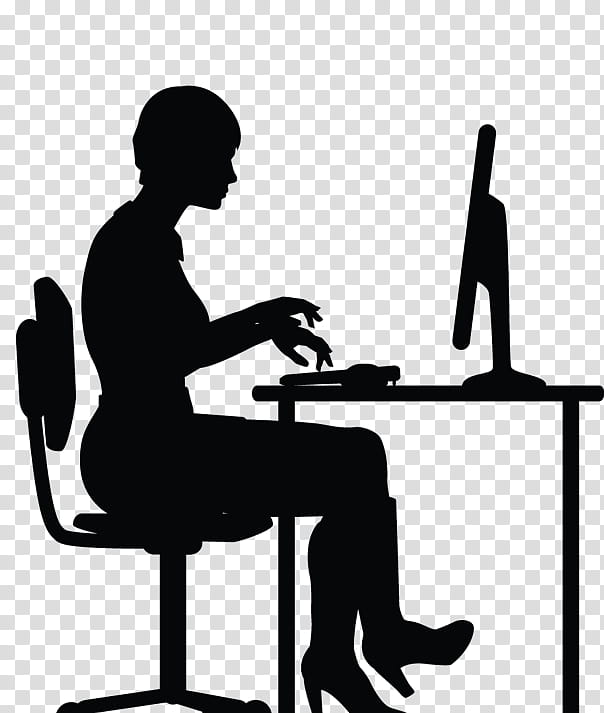 Silhouette Sitting, Office, Furniture, Conversation, Line, Office Chair, Line Art, Job transparent background PNG clipart