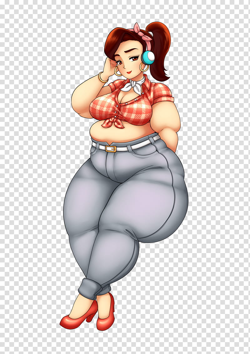 Classic Beauty, drawing of a chubby woman transparent background PNG