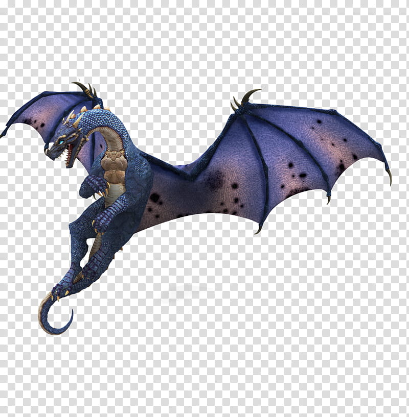 Blue Dragon III, purple dragon figurine transparent background PNG clipart