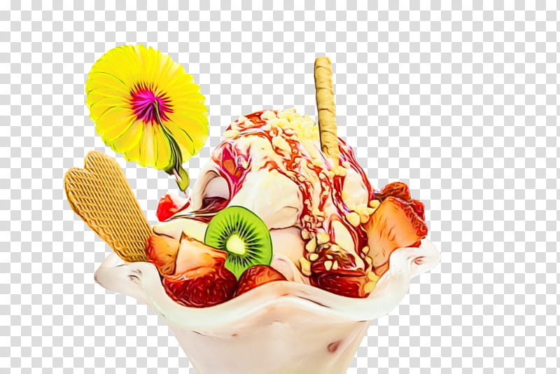Ice Cream Cones, Sundae, Italian Ice, Gelato, Knickerbocker Glory, Fruit, Frozen Yogurt, Fruit Salad transparent background PNG clipart