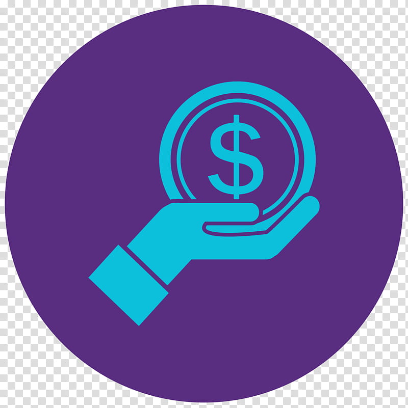 Dollar Sign, Education
, Hand, Logo, Symbol, Palm, Blue, Purple transparent background PNG clipart