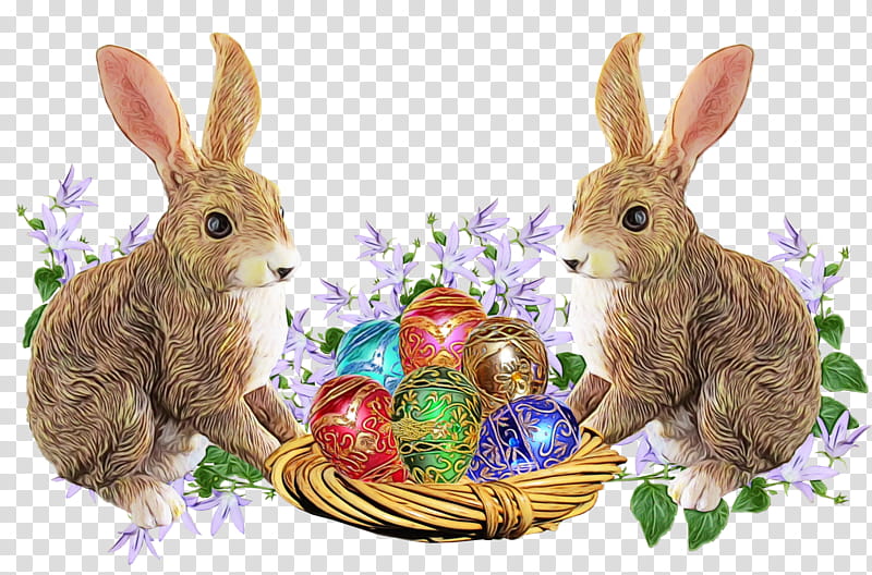 Easter egg, Watercolor, Paint, Wet Ink, Domestic Rabbit, Rabbits And Hares, Easter
, Easter Bunny transparent background PNG clipart