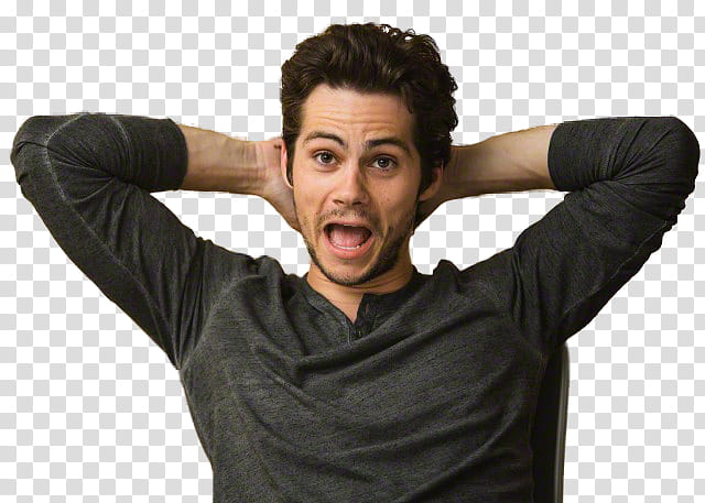 Dylan O Brien, man in black long-sleeved shirt transparent background PNG clipart