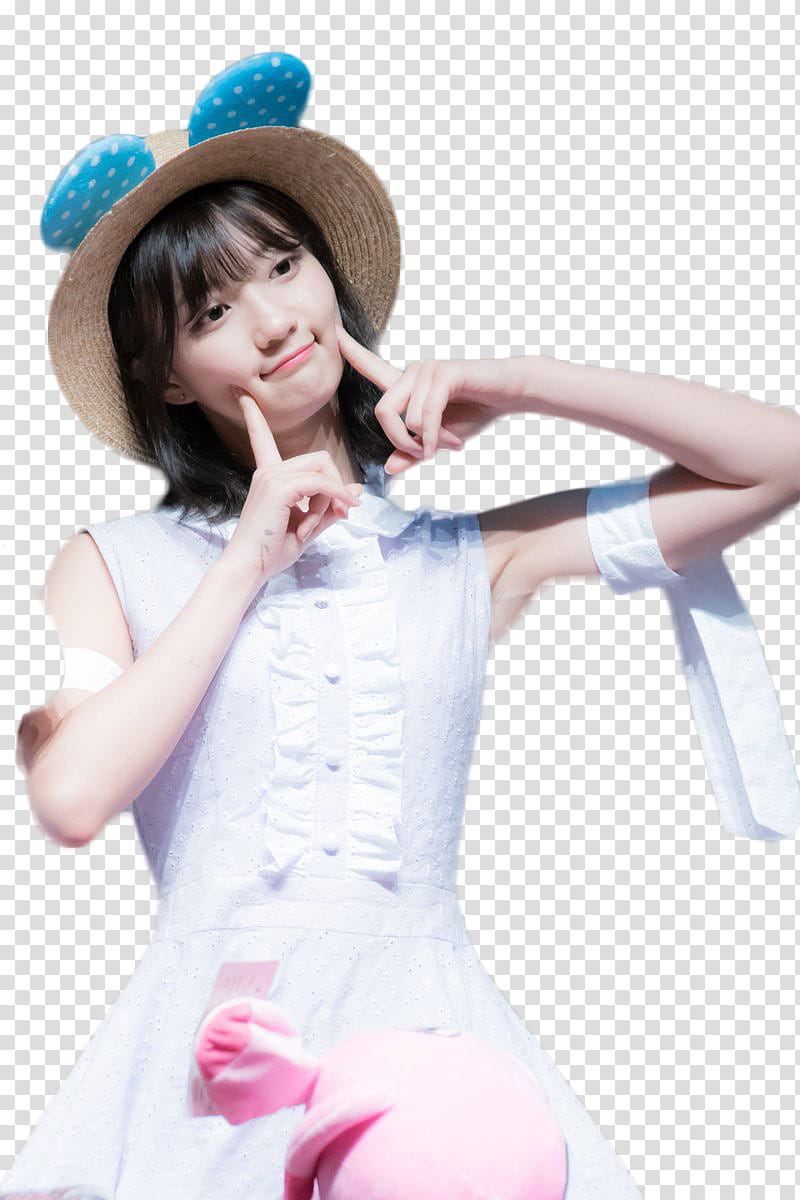 RENDER  S BINNIE OH MY GIRL, woman standing and putting finger on cheek transparent background PNG clipart