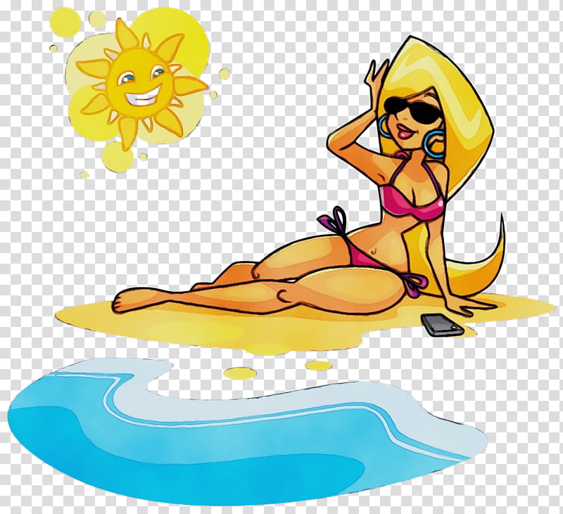 cartoon surfing surface water sports, Watercolor, Paint, Wet Ink, Cartoon transparent background PNG clipart