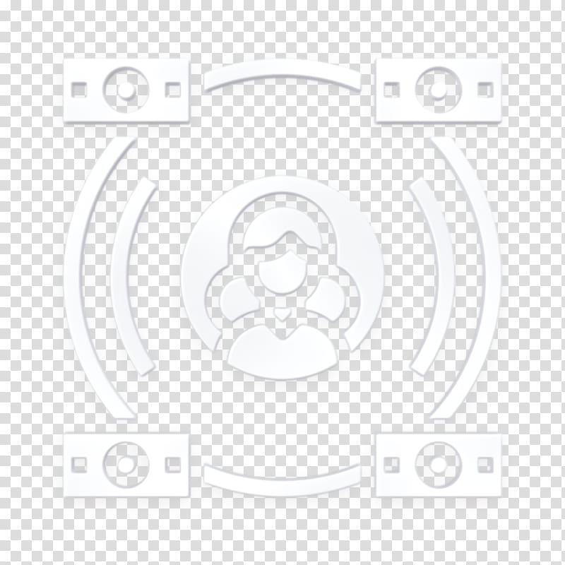Dollar bills icon Management icon Economy icon, Text, Circle, Logo, Symbol, Emblem, Blackandwhite, Number transparent background PNG clipart